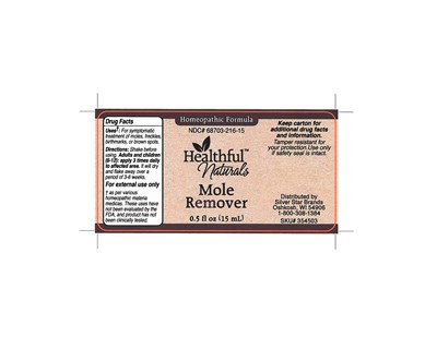 Label Mole Remover (Ndc 354776 Label 354503 Healthful Naturals Mole Remover)